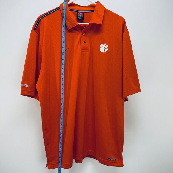 Nike Clemson Shirt Size L Men’s Tigers Team Issue On Field Polo Orange - Picture 8 of 10